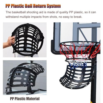 Basketball Shooting Machine 360 Degree Rotatable Basketball Ball Returner, Portable Basketball Shot Returner, Basketball Return Attachment for Hoop Automatic