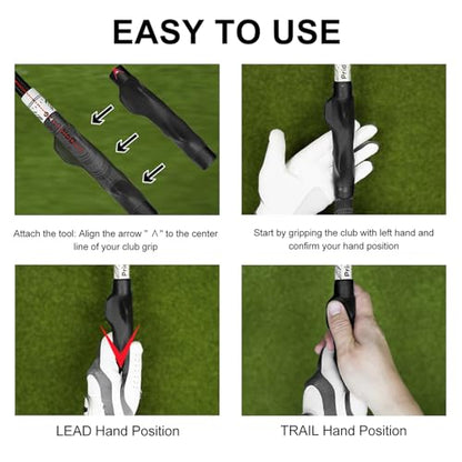 Right Hand Golf Grip Trainer 2 Pack with Arm Band & Wrist Strap, Golf Training Aid Kit, Grip Trainer Golf Club to Correct Hand Position and Develop Muscle Memory