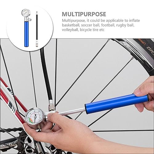 Sports Pump with Pressure Gauge Hand Air Pump for Basketball Soccer Volleyball Rugby and Tires Ergonomic and Portable Design