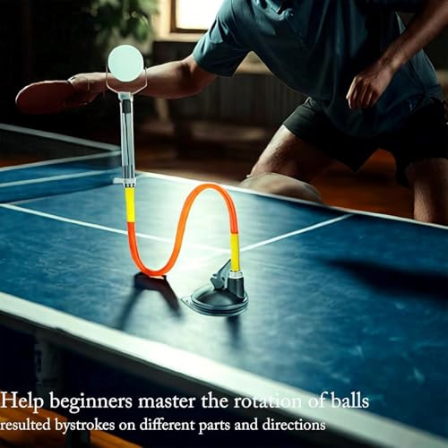 Ping Pong Trainer with Suction Base Table Tennis Training Device Rebound Ball Machine with Elastic Rod for Beginners