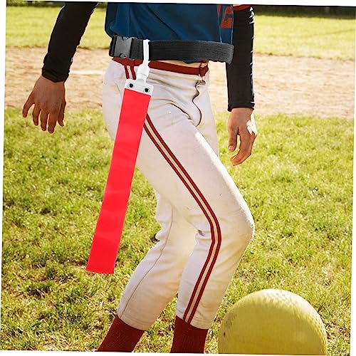 Kisangel Ribbon Pvc Football Flag Belt Outdoor Football Prop Blue Football Flags and Belts Multi-use Football - color: Red