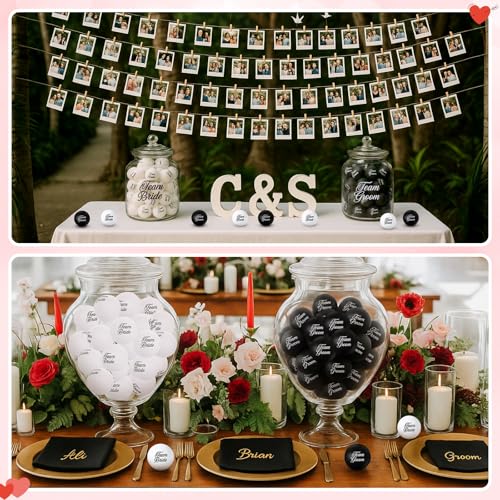 Soulchen 24 Pcs Table Tennis Balls Plastic Novelty Table Tennis Stress Props 40 mm for Party Playing Beach Decor Beer Game Party Favors - style: Wedding