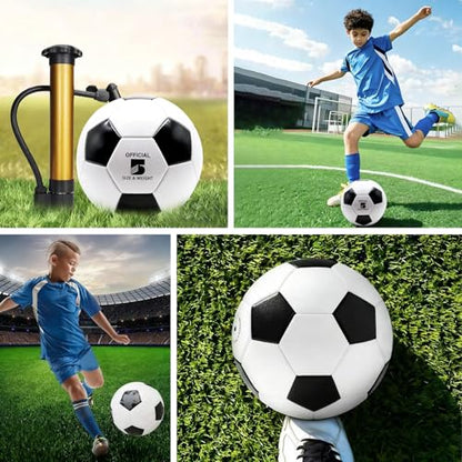 8 Pcs Soccer Ball Bulk with Pump Needles, Size 5 Sport Soccer Ball Training Ball for Adult Soccer for Christian Charity Donation Supplies, World Cup, Practice, School, Game, Indoor Outdoor Use