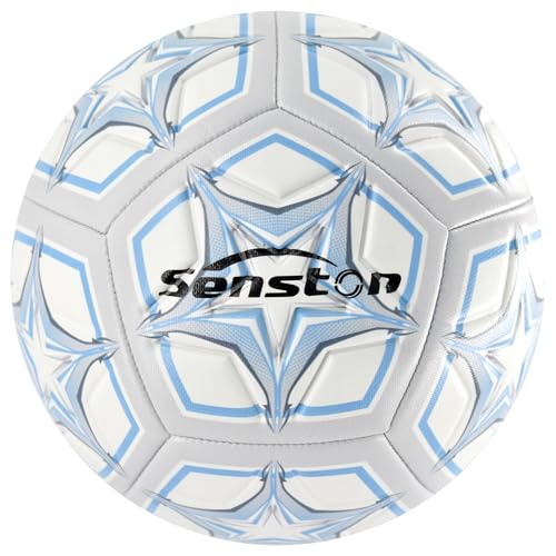 Senston Soccer Ball Size 4 & 5 with Air Pump and Needles - Durable PVC Training Football with Thickened Nylon Winding and Butyl Bladder for Shape Retention - High Value Soccer Set - color: gray, size: size 5