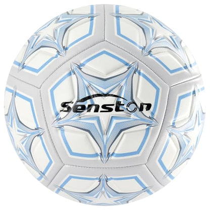 Senston Soccer Ball Size 4 & 5 with Air Pump and Needles - Durable PVC Training Football with Thickened Nylon Winding and Butyl Bladder for Shape Retention - High Value Soccer Set - color: gray, size: size 5