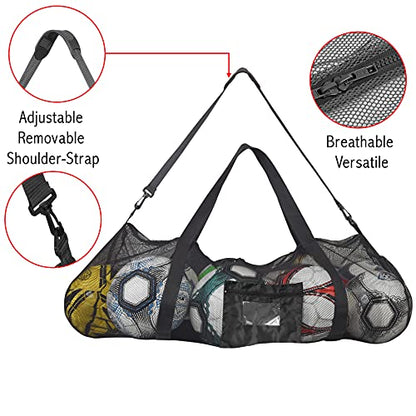 Athllete Extra-Large Heavy-Duty Soccer Ball Bag (34” X 24”) with Shoulder Strap, Basketball Duffel Bag, Mesh Bags with Drawstrings, Heavy Duty Ball Bag, Ball Bags, Dive Bag, Sports Equipment Bag