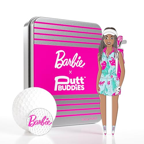 Barbie Golf Weekend Barbie Golf Divot Tool and Ball Marker – Magnetic Collectible Golf Gift Set with Hat Clip & Tin for Golfers, Golf Accessories for Women