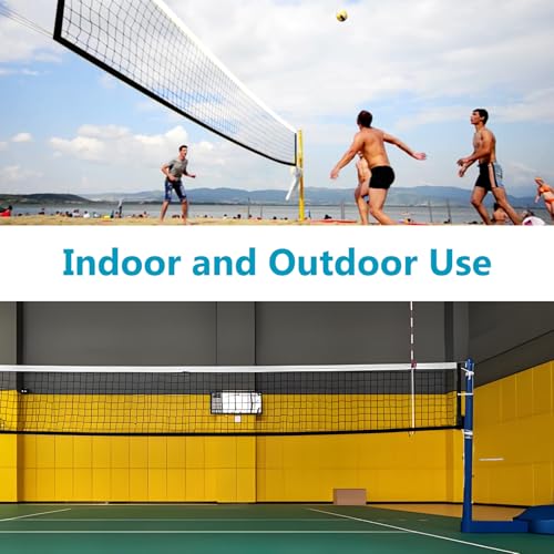Sanung Volleyball Net for Backyard Beach Swimming Pool, Standard Size 32FT x 3FT Portable Volleyball Training Net Outdoor Indoor Use Poles Not Included