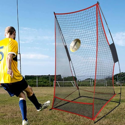 Kapler 2-in-1 Football Kicking Throwing Net - 6x3ft Portable Field Goal w/Two Detachable Target for Punt/Kick/Pass/Snap/Throw Training - Youth and Adults Backyard Outdoor Home Use