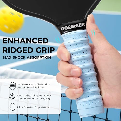 Pickleball Paddle Grips, Pack of 6, Non-Slip & Moisture Wicking Overgrip Tape for Pickleball Paddles - color: Light Blue