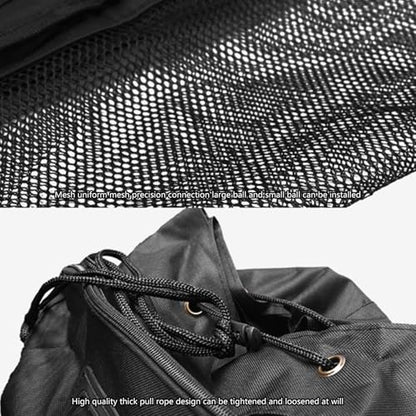 Professional Large Meshes Ball Bags with Shoulder Strap Soccer Meshes Equipment Ball Bags Basketball Gear Storage Backpack with Adjustable Padded Shoulder Strap