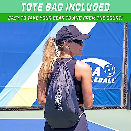 GoSports Pickleball Sets - Classic, Retro, Steel Blue, or Yellow - Includes 4 Paddles, 4 Regulation Pickleballs and Carry Case | 4 Paddles, Carry Case - color: Steel Blue