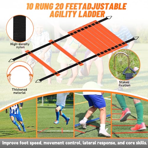 Bearwill Soccer Goal, Kids Soccer Goals for Backyard Set of 2, 4x3ft Portable Soccer Goal Pop Up Soccer Net, Kids Soccer Net Training Equipment with Soccer Ball, Ladder, Cones, Targets