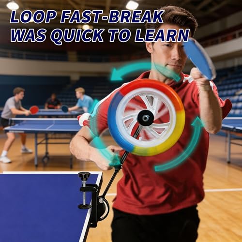 Table Tennis Trainer for Topspin Practice, Adjustable Ping Pong Training Device Solo Table Tennis Training Equipment for Beginners & Advanced Players