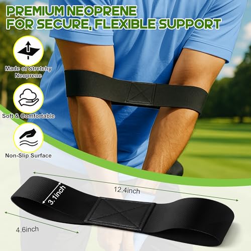 Enhon Golf Grip Trainer & Connection Band, Club Grip Trainer Aid Attachment and Swing Correcting Arm Band Kit for Right Handed Men Women Golfer Beginner Fix and Elbow Position