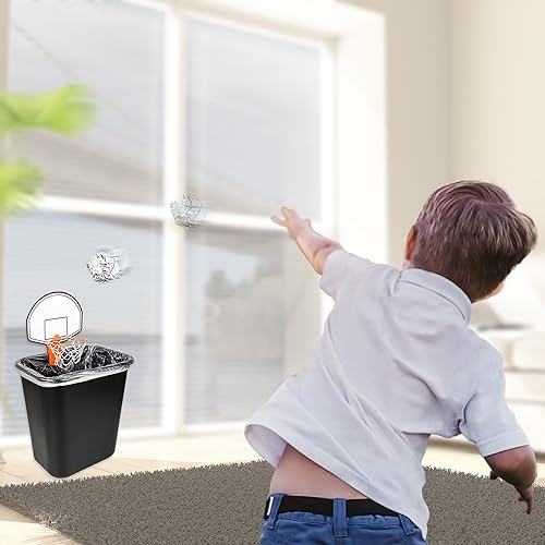 ArtCreativity Mini Basketball Hoop Trash Can Set, Includes Clip-On Hoop with Backboard, Inflatable Ball and Pump, Fun Basketball Stocking Stuffers for Kids, Office Toys for Adults, Classroom Games