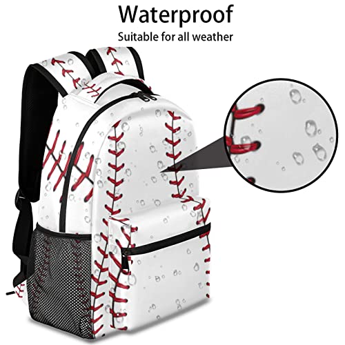 Baseball Ball Print Pattern Large Backpack Rucksack Book Bag Travel Hiking School Bag for Adult Boys Girls