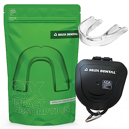 Delta Dental Athletic Sports Mouth Guard - ADA Accepted - 2X The Impact Absorption - Works with Braces 1 Pack No Strap (Youth, Clear No Strap) - color: Clear, size: Youth