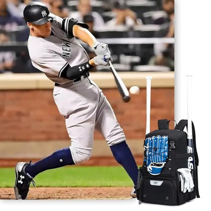 KAVIGOR Baseball Bag for Youth and Adult, Softball Backpack 40L Large Capacity, Bat Backpack with Shoes Compartment and Hidden Helmet Holder
