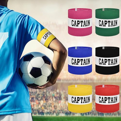 Captain Armbands for Soccer, Unisex Captain's Armband Adjustable Football Arm Bands Adults & Youths Elastic Captain Arm Band Team Sports Accessories - color: Yellow