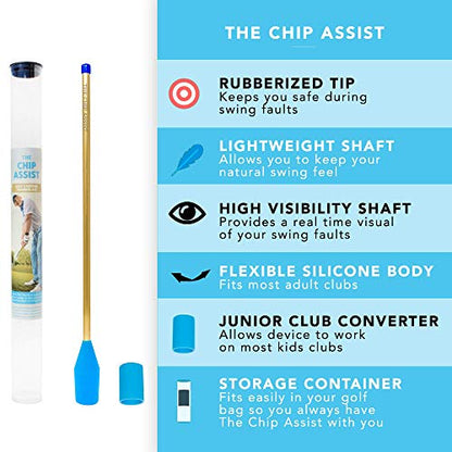 Lag Shot Golf Training Aid | Lag Stick Golf Swing Trainer Provides Instant Feedback On Chip Shot Faults | Rotation and Golf Wrist Hinge Trainer Fits Mens, Womens, Kids/Junior Clubs