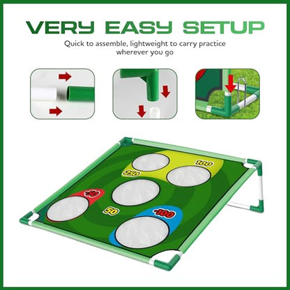 Golf Gift for Men – Portable Backyard Golf Chipping Game for Family, Indoor & Outdoor Lawn Game with Carry Bag, Fun Party Game, Father's Day, Birthday for Golfers