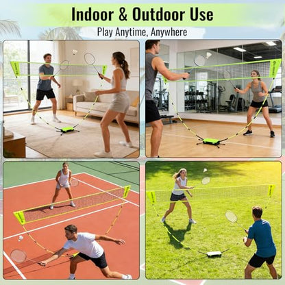 Portable Badminton Net (Green, 9X5 Ft)