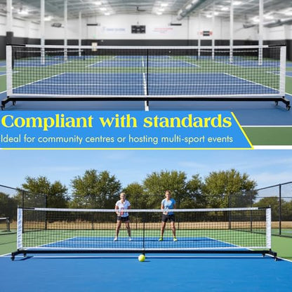 22Ft Foldable Pickleball Net Stand with Wheels Portable Regulation Size Net System Ready Fast Setup for Backyard Driveway Gym Court Game Use