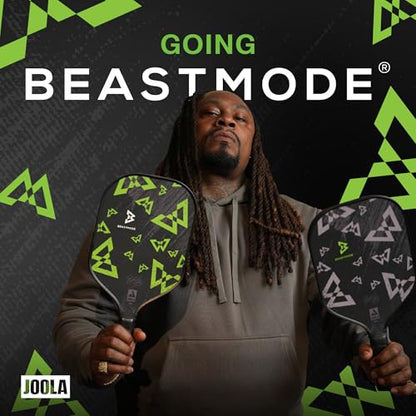 JOOLA Beastmode by Marshawn Lynch or Essentials Pickleball Paddle with Reinforced Fiberglass Surface and Honeycomb Polypropylene Core – Includes 2 Rackets, 4 Balls, and Storage Carry Bag