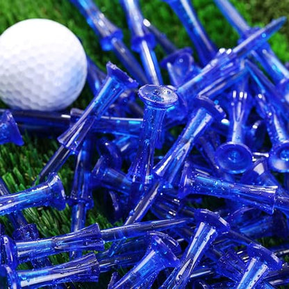Golf Tees 3-1/4’’ 50 Count Plastic Golf Tees Reduced Friction & Side Spin Professional Unbreakable Golf Tees Durability and Stability Golf Tee - color: Blue