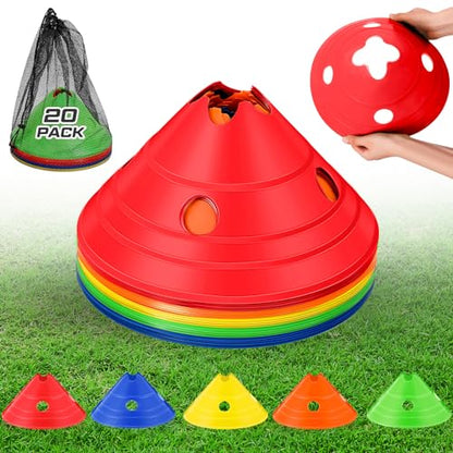 Jumbo Disc Cones Jumbo Soccer Cones with Mesh Bag Giant Large Agility for Soccer Training Adult Sports