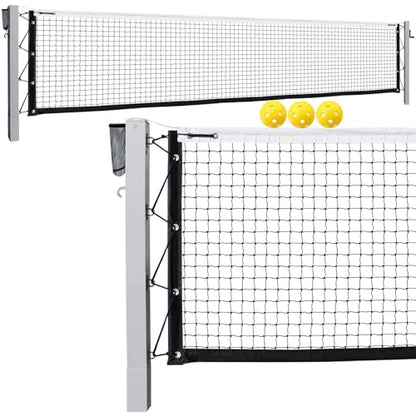 Pro Pickleball Net Portable with Wheels – 22ft Heavy Duty Pickleball Net System with Sturdy Aluminum Frame for Outdoor & Indoor – Nylon Net & Carrying Bag for Pickleball, Tennis, Badminton - style: In-Ground