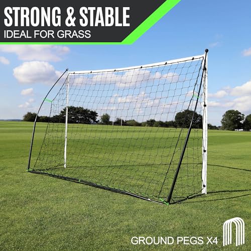 QUICKPLAY Kickster Soccer Goal Range – Ultra Portable | Quick and Easy Set Up | Includes Net and Carry Bag | Available in 7 Sizes | Backyard Soccer Net for Kids & Adults [Single Goal] - style: 18.5 x 6.5'