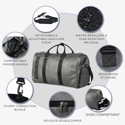 Pickleball Bag for Women Men Large Tennis Backpack for Pickleball, Tennis, Racketball, and Travel Sling Bag with Shoe Compartment and Fence Hook External Ball B-ag and Adjustable Shoulder Strap - color: Grey