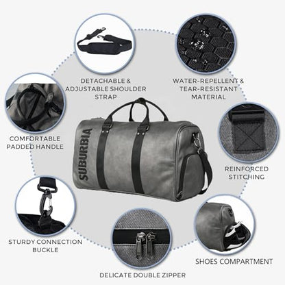 Pickleball Bag for Women Men Large Tennis Backpack for Pickleball, Tennis, Racketball, and Travel Sling Bag with Shoe Compartment and Fence Hook External Ball B-ag and Adjustable Shoulder Strap - color: Grey