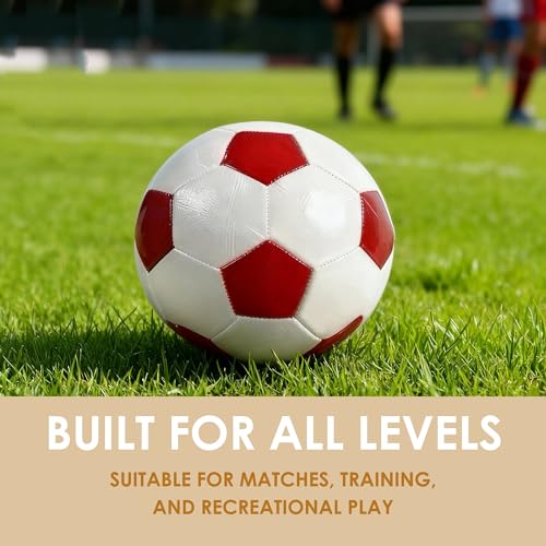 Soccer Ball with Pump Soft Leather Training Football Soccer Balls for Teens Boys Girls Youth Football Players Skill Practicing Training Gifts - color: Yellow