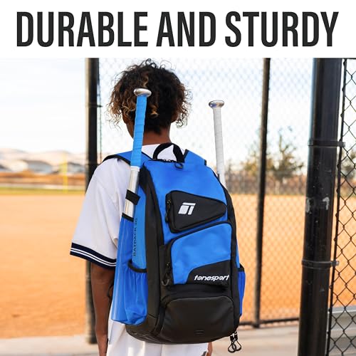 Tonesport Baseball Bag - Backpack for Baseball, Softball, Tball - Adults & Youth Bat Bag - color: Blue, style: Baseball Backpack