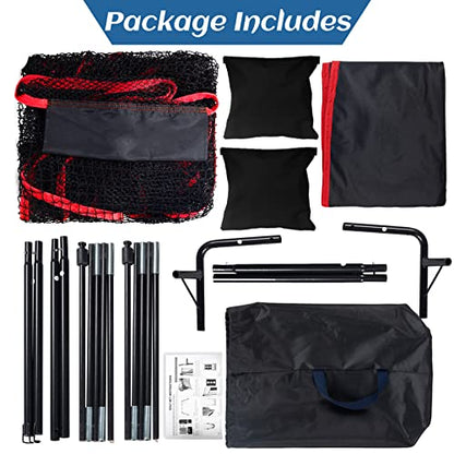 3x6FT Football Net with Throwing Target Strike Zone for Kicking Punting and QB Accuracy Training Portable Football Practice Equipment with Steel Base and Carry Bag