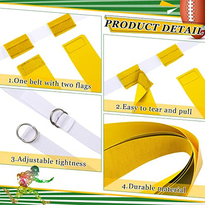Sintege 14/28 Player Flag Football Belt Set, Adjustable Football Flag and Belts Gifts for Youth Adults Sports Training Event - color: Yellow
