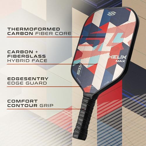 Selkirk Sport SLK Helix Pro Pickleball Paddle | Thermoformed Carbon Fiber Pickleball Paddles with Carbon Fiber & Fiberglass Hybrid Face | Unmatched Control - color: Patriot