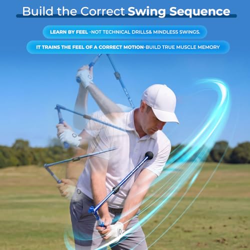 Golf Training Aid - Golf Swing Trainer for Backswing.Golf Swing Training Aid to Improve Wrist Hinge, Forearm Rotation & Shoulder Turn, Feel the Correct Swing Mechanics