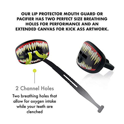 DAMAGE CONTROL Pacifier Mouthpiece – Football Mouthguard with Helmet Strap, Protects Teeth, Jaw & Mouth – Mouth Piece for Sports, No Boiling, Allows Airflow – Gear for Adults & Youth (SymBite) - color: Symbite