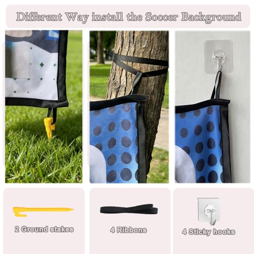 Kids Soccer Ball Target Game Set, Indoor Outdoor Sticky Soccer Game with 2 Soft Balls, 150x100cm Large Soccer Shooting Target, Fun Sports Toy Gift for Boys Girls Ages 3+ Backyard Yard Lawn Party Play