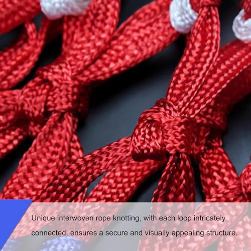 4PCS Thickening Heavy Duty Mini Small Basketball Net Replacement, Nightlight Basketball Net with Basketball Silicone Bracelets