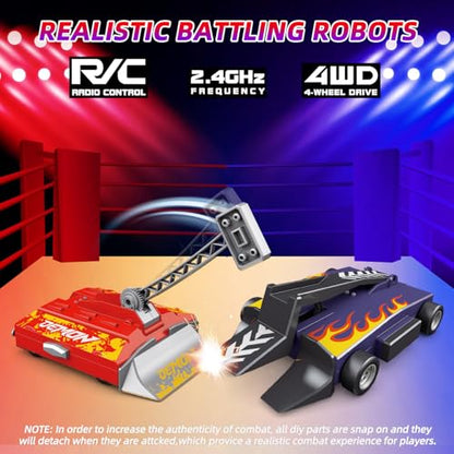 Remote Control Battle Robots, RC Fighting Robots Toys for Kids - 2.4Ghz Fighting Robot Game Set Toys for Kids, Battle Bots with Arena, Combat Robot STEM Toys Gifts for Boys Age 5 & Up