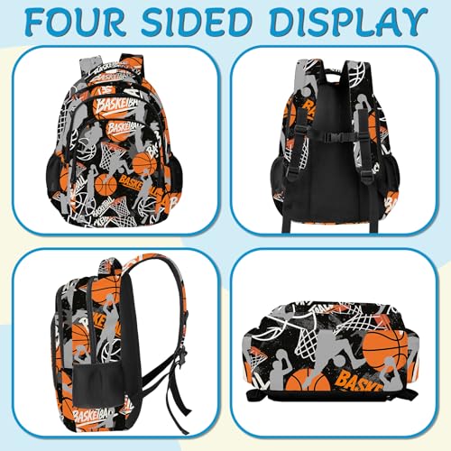 Basketball Backpack for Kids,School Bookbag Large Capacity Adjustable Bookbag Durable Lighting Multi Pockets School Bag Daypack Travel (Basketball) - color: Basketball