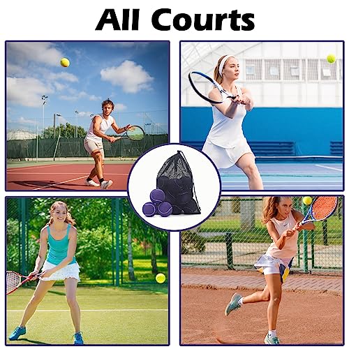 SUNEZLGO 12 Pack Tennis Balls, Advanced Pressure Training Tennis Balls Practice Balls, Tennis Balls for Dogs, Thickened Tennis with Mesh Bag for Transport, Beginner Exercise Ball, Sturdy High Elastic - color: Purple