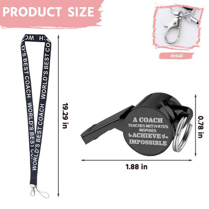 Sisadodo Best Coach Whistle with Lanyard Basketball Football Referee Coach Teacher Appreciation Gifts Lifeguard Whistle - color: black-basketball