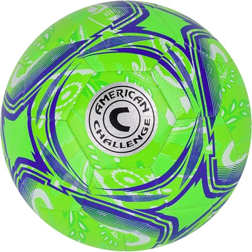 Paisley Soccer Ball – Professional Training Soccer Ball for Grass Fields – Durable TPU Machine Stitched Soccer Balls – Sizes 3, 4 & 5 – Outdoor Practice & Match Play - color: Lime, size: 4