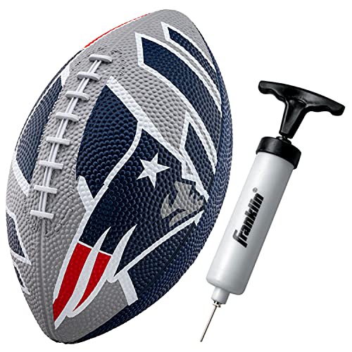Franklin Sports NFL Team Footballs - Rubber Youth Mini Balls for All Teams - Kids 8.5" Football + Air Pump Sets - Official NFL Licensed - style: New England Patriots